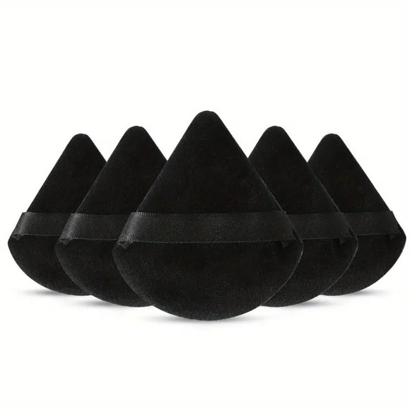 5 Piece Triangle Powder Puff Set - Black/Purple - Picture 6 of 8